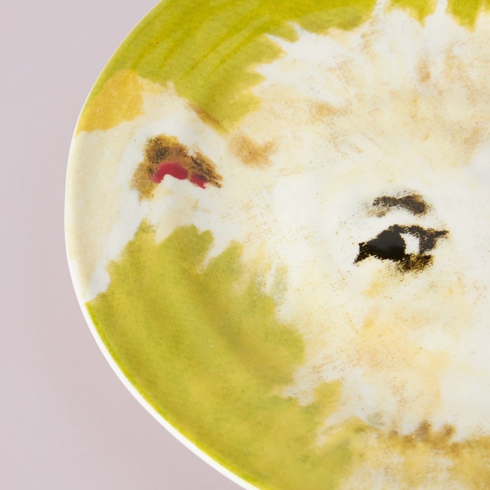 Anthropologie Carole Akins Furry Friends Dessert Plate - Picture 2 of 4